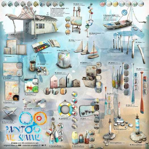 Second Life Marketplace 8f8 Paint Me Summer Complete Set